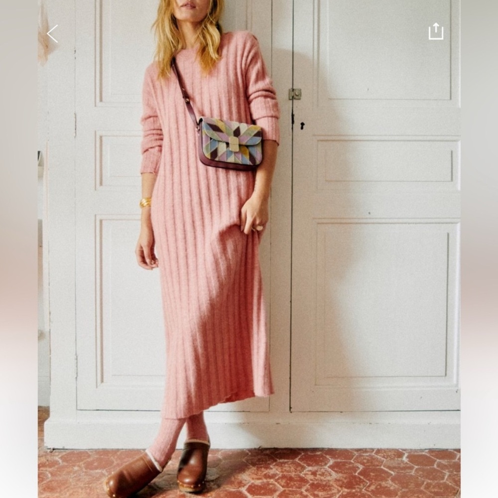Sezane Manon Sweater Dress in Rosewood - SHORTENED!